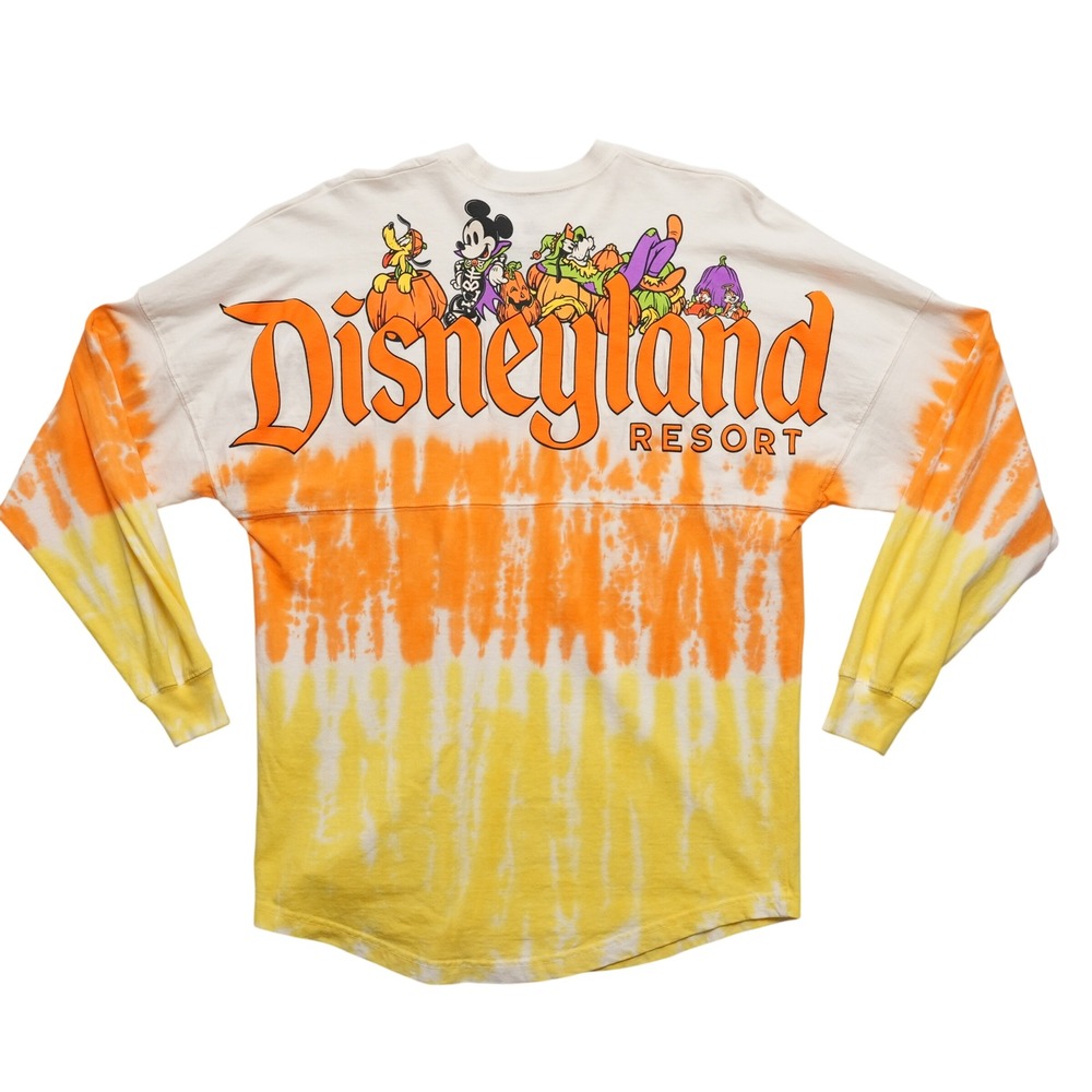 Disney Spirit Jersey Women XS Orange Tie Dye‎ Halloween Mickey Pumpkin